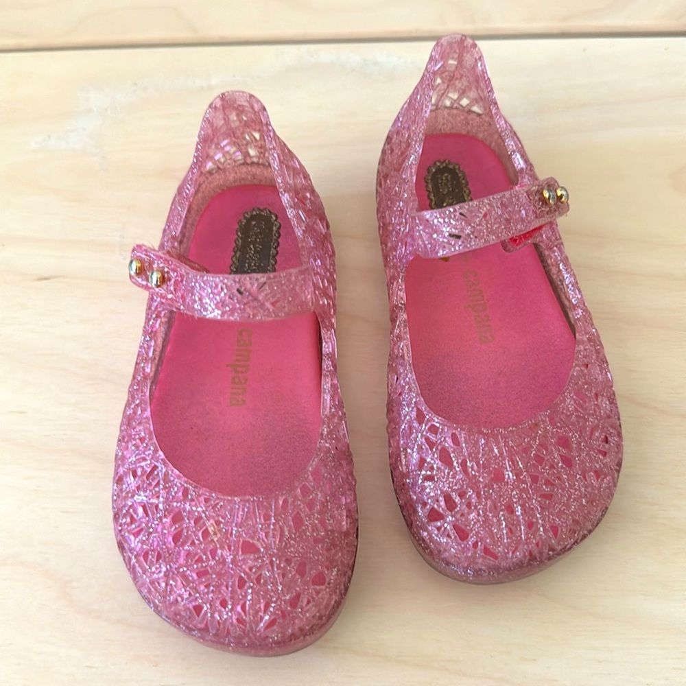 Mini Melissa Pink Glitter Mary Janes - 7